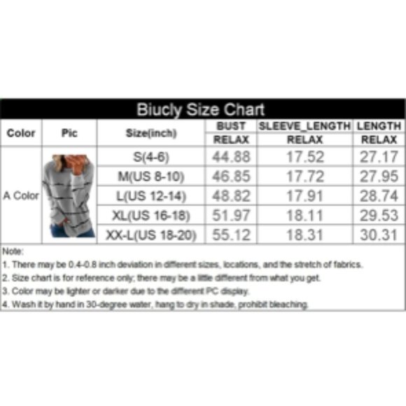 Women’s LARGE NWOT Black Long Sleeve Crewneck Striped Print - Picture 5 of 5